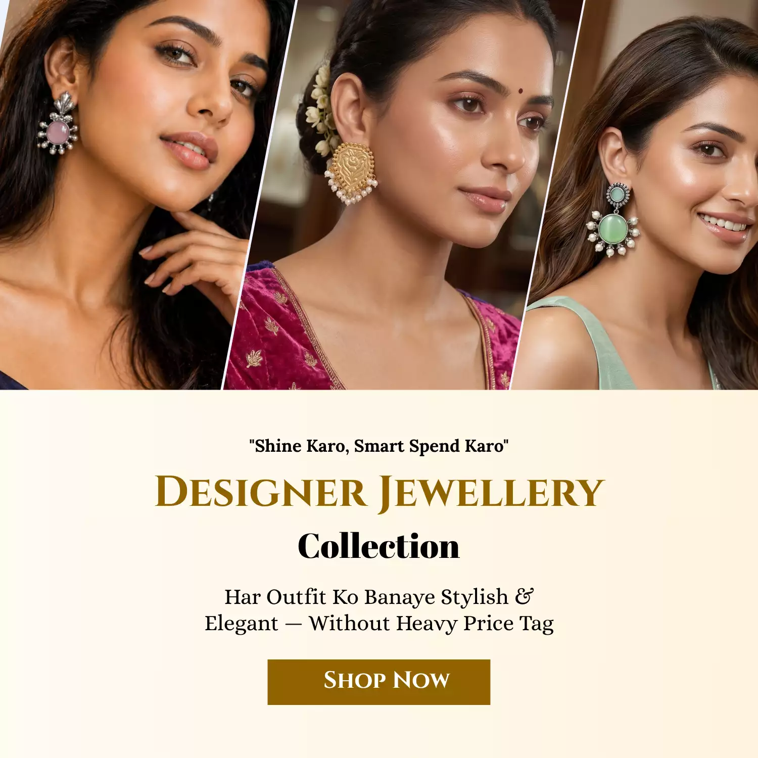 White and Brown Elegant Jewellery Promotion Blog Banner (1500 x 500 mm) (1500 x 1500 px)
