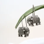 Boho Elephant Silver Earrings - Image 2