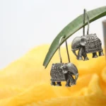 Boho Elephant Silver Earrings - Image 3