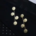Golden Coin Drop Earrings - Image 4
