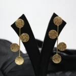 Golden Coin Drop Earrings - Image 5