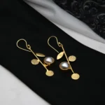 Minimalist Pearl Dangle Earrings - Image 3