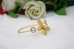 Golden Pearl Floral Cuff Bracelet - Image 2