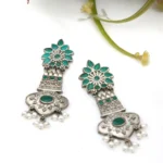 Green Pearl Silver Replica Earrings - Image 4