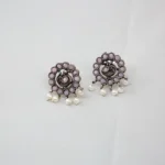 Lilac Peacock Pearl Stud Earrings - Image 2