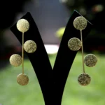 Golden Coin Drop Earrings - Image 7