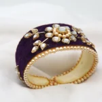 Royal Voilet Kundan Bracelet for Women - Image 4